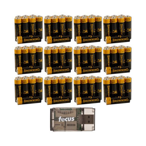 Browning Trail Camera AA Alkaline Batteries (96-Pack) with USB 2.0 Card Reader