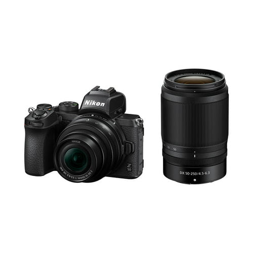 Nikon Z50 Mirrorless Camera with NIKKOR Z 16-50 and 50-250mm VR Lenses and 64GB Card Kit Bundle