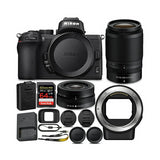 Nikon Z 50 Mirrorless Camera with Z 16-50 & 50-250 VR Lens and Adapter with 64GB Card and Accessory