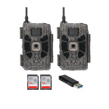 Stealth Cam Deceptor Dual Network Trail Camera (2 Pack) Bundle with 32GB Memory Card & Card Reader - 1