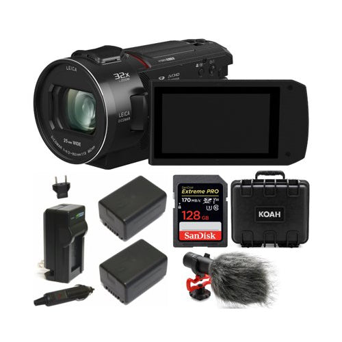 Panasonic HC-VX1 4K Camcorder with 24X Leica Lens with 128GB SD Card and Accessory Bundle
