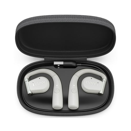 Cleer ARC Open-Ear Ear Hook Design Flexible Hinge Touch Control True Wireless Earbuds (White)