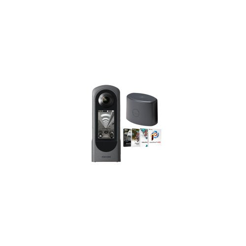 Ricoh Theta X 360-Degree Camera Bundle with Lens Cap for Theta X and Photo, Video and Art Software