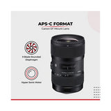 Sigma 18-35mm f/1.8 DC HSM Art Lens for Canon DSLR Cameras with 64GB SD Card and Accessory Bundle