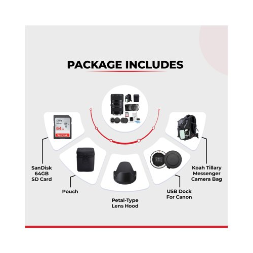 Sigma 18-35mm f/1.8 DC HSM Art Lens for Canon DSLR Cameras with 64GB SD Card and Accessory Bundle