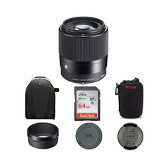 Sigma 30mm f/1.4 DC DN Contemporary Lens for Canon EF-M with Accessory Bundle