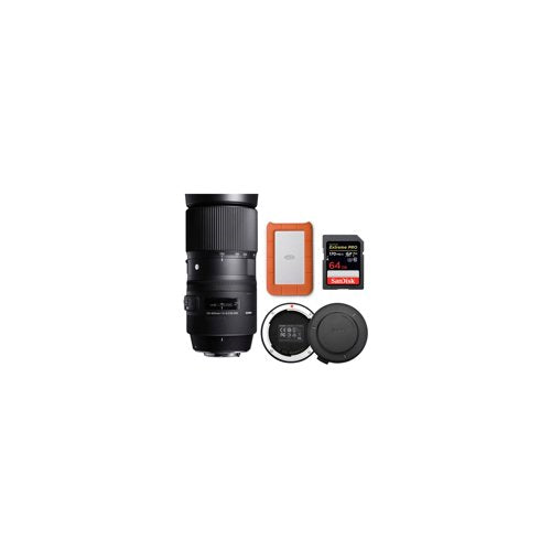 Sigma 150-600mm f/5-6.3 DG OS HSM Contemporary Lens for Nikon with Mini 1TB  External Hard Drive and Accessory Bundle