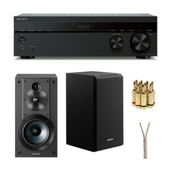 Sony 2 Channel Stereo Receiver with Sony 3-Way 3-Driver Speaker System Bundle