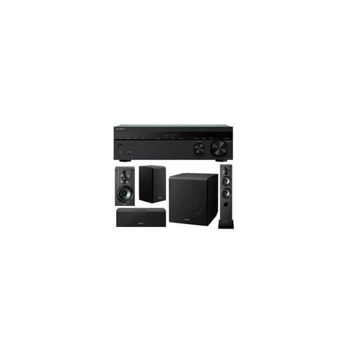 Sony STRDH590 5.2ch Home Theater AV Receiver with Speaker and Subwoofer Bundle