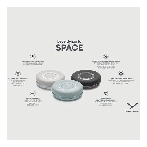 beyerdynamic SPACE Personal Bluetooth and USB Speakerphone (Aquamarine)
