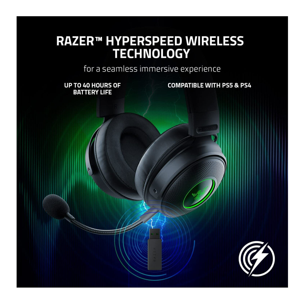 Razer Kraken V3 Pro HyperSense Wireless Steel Reinforced Headband Gaming Headset