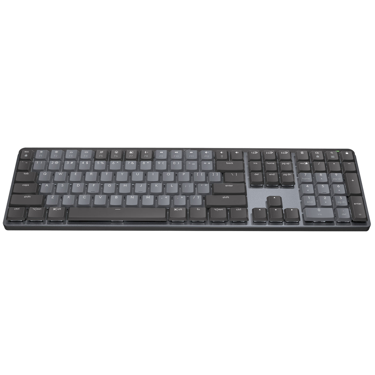 Logitech MX Mechanical Wireless Illuminated Keyboard, Clicky Switches (Graphite) w/Mouse & Palm Rest