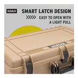 Koah Weatherproof Hard Case with Customizable Foam (28 x 17 x 7 Inch) - Tan
