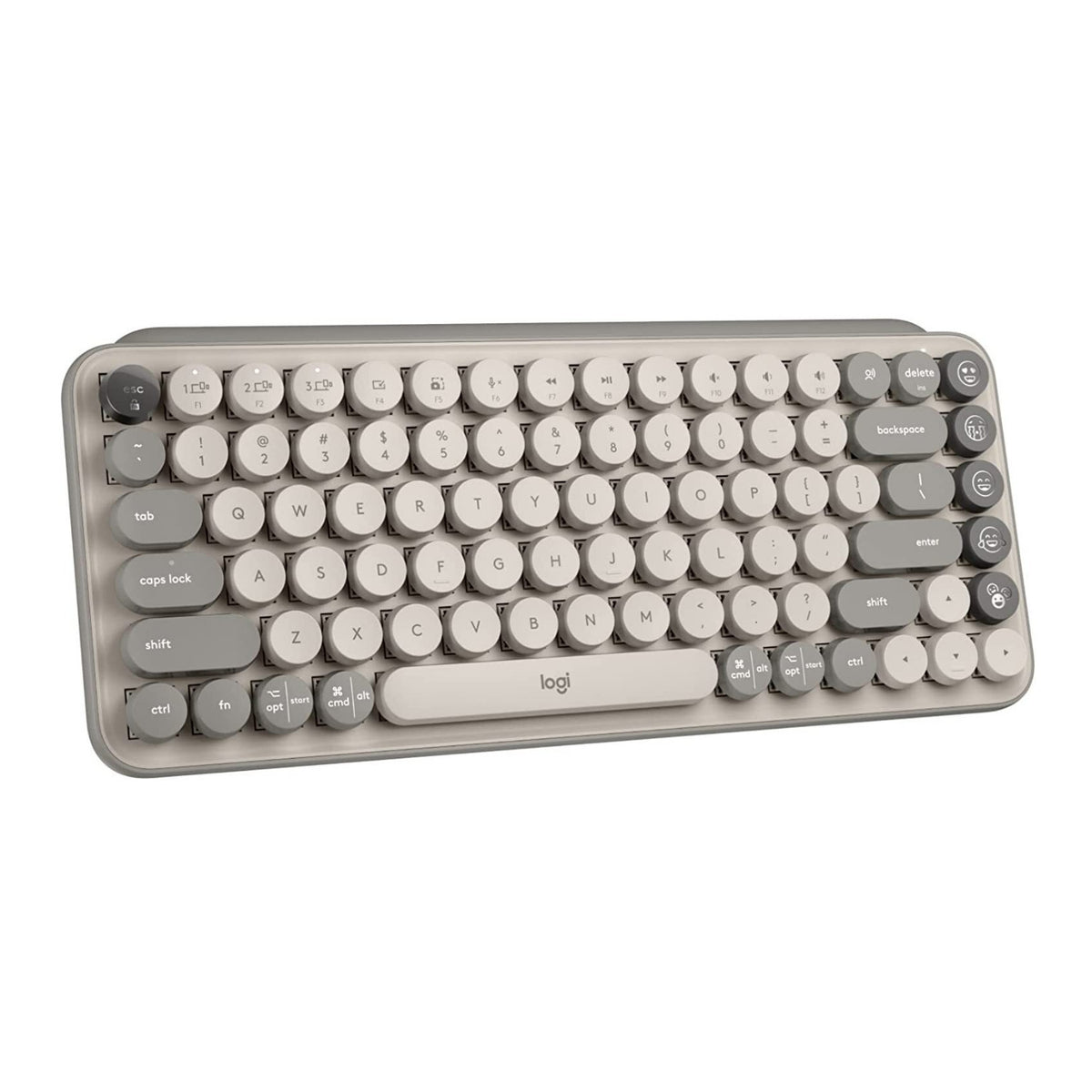 Logitech Pop Keys Wireless Mechanical Keyboard with Emoji Keys (Mist) w/Wireless Mouse & Desk Mat