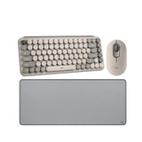 Logitech Pop Keys Wireless Mechanical Keyboard with Emoji Keys (Mist) w/Wireless Mouse & Desk Mat