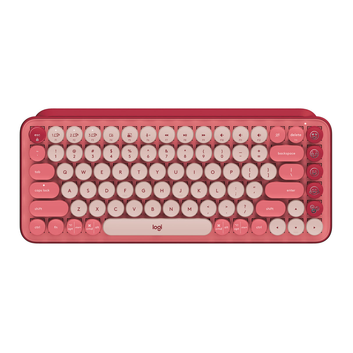 Logitech Pop Keys Wireless Mechanical Keyboard with Emoji Keys (Rose) w/Wireless Mouse & Desk Mat