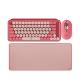 Logitech Pop Keys Wireless Mechanical Keyboard with Emoji Keys (Rose) w/Wireless Mouse & Desk Mat