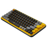Logitech Pop Keys Wireless Mechanical Keyboard with Emoji Keys (Yellow) w/Wireless Mouse & Desk Mat