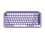Logitech Pop Keys Wireless Mechanical Keyboard with Emoji Keys (Cosmos) w/Desk Mat (Lavender)