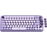 Logitech Pop Keys Wireless Mechanical Keyboard with Emoji Keys (Cosmos) w/Desk Mat (Lavender)
