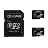 Kingston 64GB 100MB/s Read Speed Canvas Durable A1-Rated Memory Cards (2-Pack)