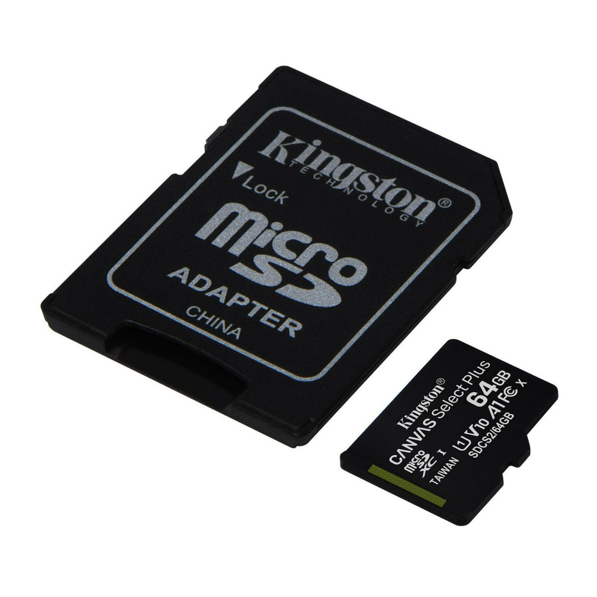 Kingston 64GB 100MB/s Read Speed Canvas Durable Select Plus UHS-I microSDXC Memory Cards (3-Pack)