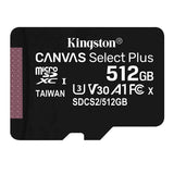 Kingston 512GB 100MB/s Read and 85MB/s Write Durable Canvas Select Plus UHS-I microSDXC Memory Card