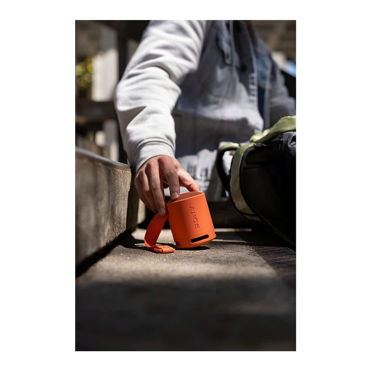 Sony SRS-XB100 Wireless Bluetooth Portable Lightweight Travel Speaker (Orange) with Case Bundle