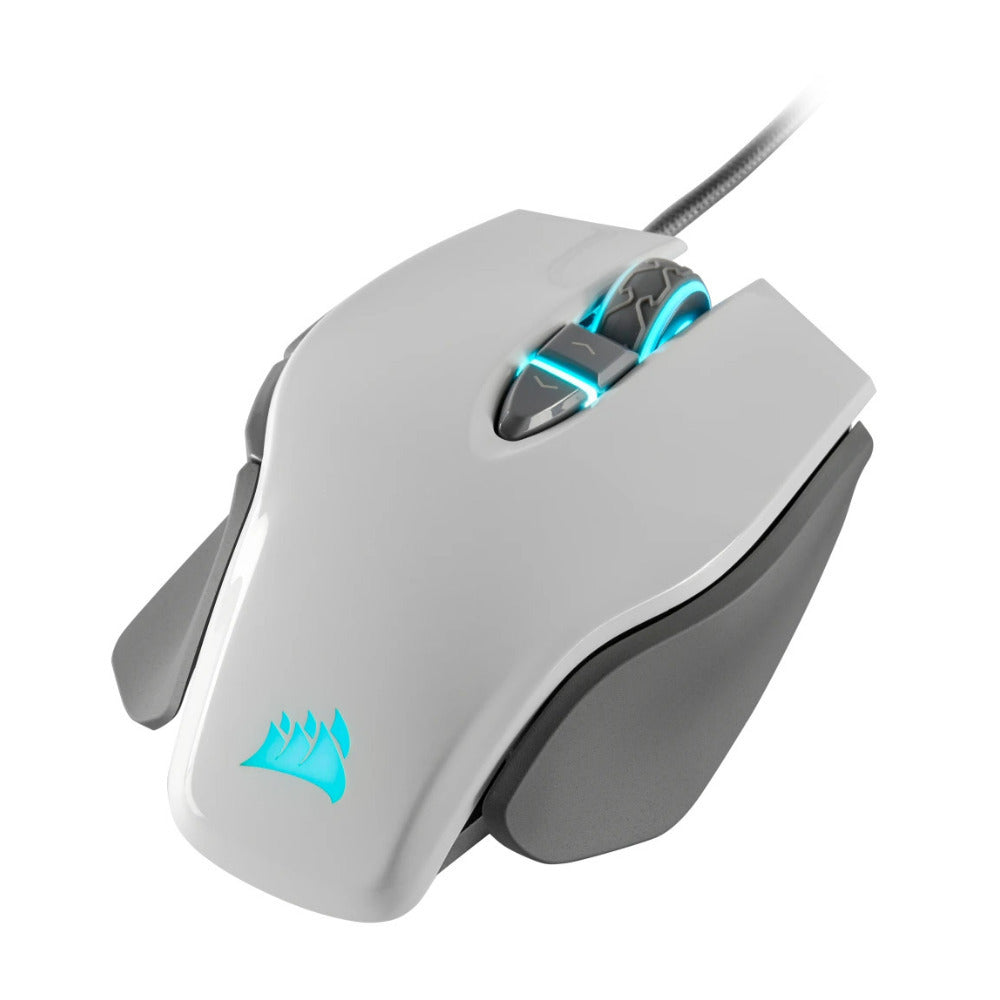 Corsair M65 RGB Elite 18,000 DPI Optical Sensor Fully Programmable Buttons Gaming Mouse (White)