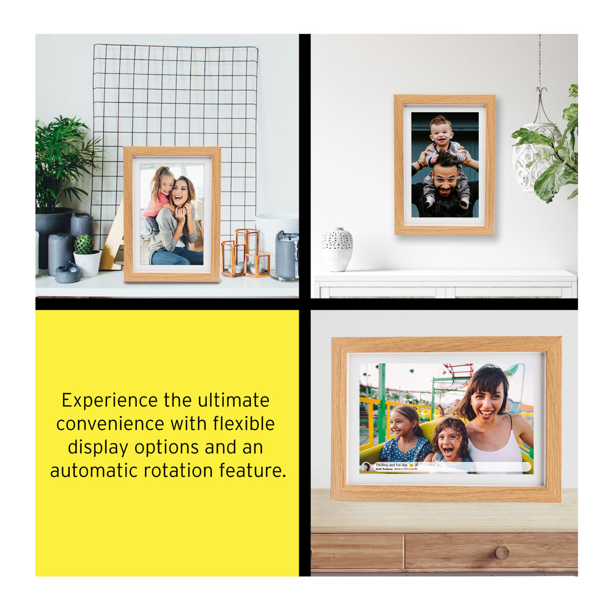 Koah Smart Wi-Fi 10.1" Digital Photo Frame with FRAMEO, (8GB, Brown Wood)