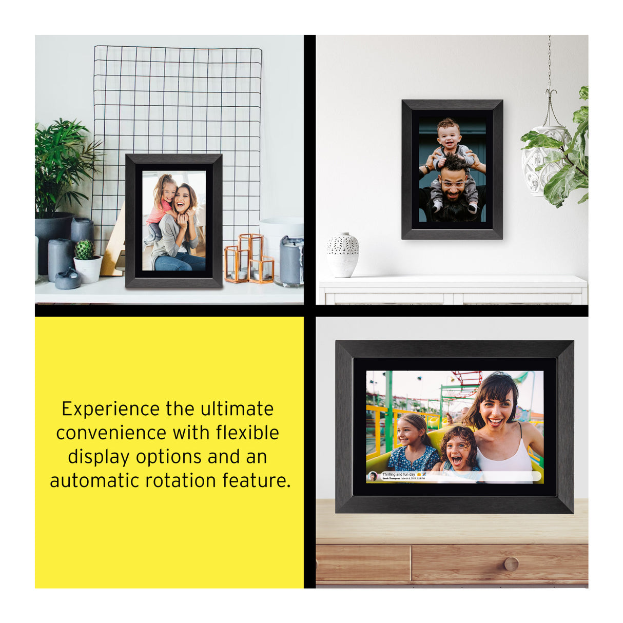 Koah Smart Wi-Fi 10.1" Digital Photo Frame with FRAMEO, (8GB, Black Wood)