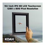 Koah Smart Wi-Fi 10.1" Digital Photo Frame with FRAMEO, (8GB, Black Wood)