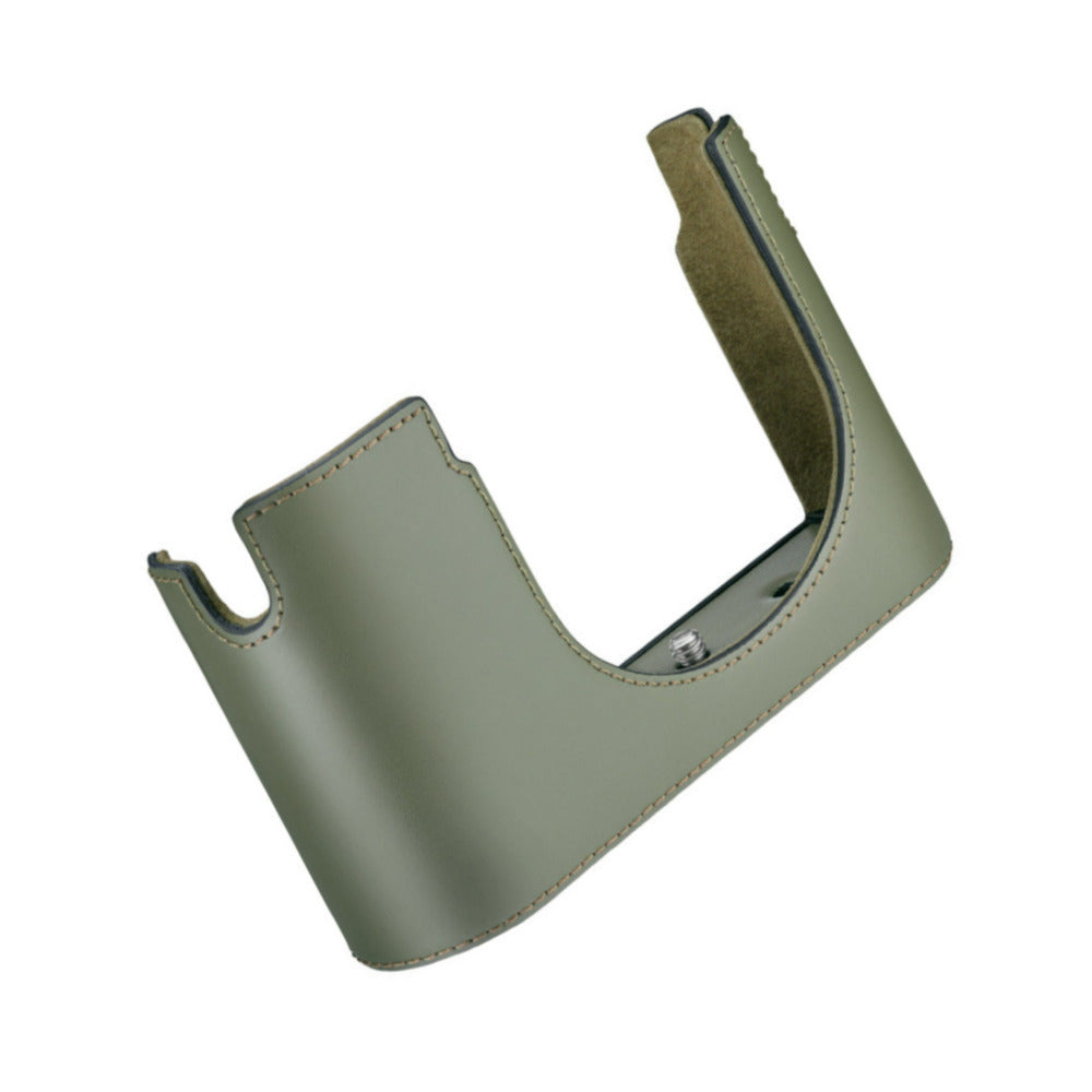 Leica Vegetable-Tanned Leather Half-Case for Q3 Camera with Additional Compartment (Olive Green)