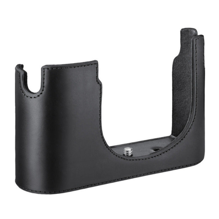 Leica Vegetable-Tanned Leather Half-Case for Q3 Camera with Additional Compartment (Black)