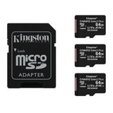 Kingston 64GB 100MB/s Read Speed Canvas Durable Select Plus UHS-I microSDXC Memory Cards (3-Pack)