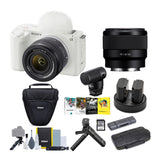 Sony Alpha ZV-E1 Mirrorless Camera (28-60, 50mm Lenses, Accessory Kit, & Shotgun Mic Kit -White)