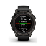 Garmin fenix 7 Pro Sapphire Solar GPS Smartwatch (Carbon Gray) with Charging Stand and Port Plugs