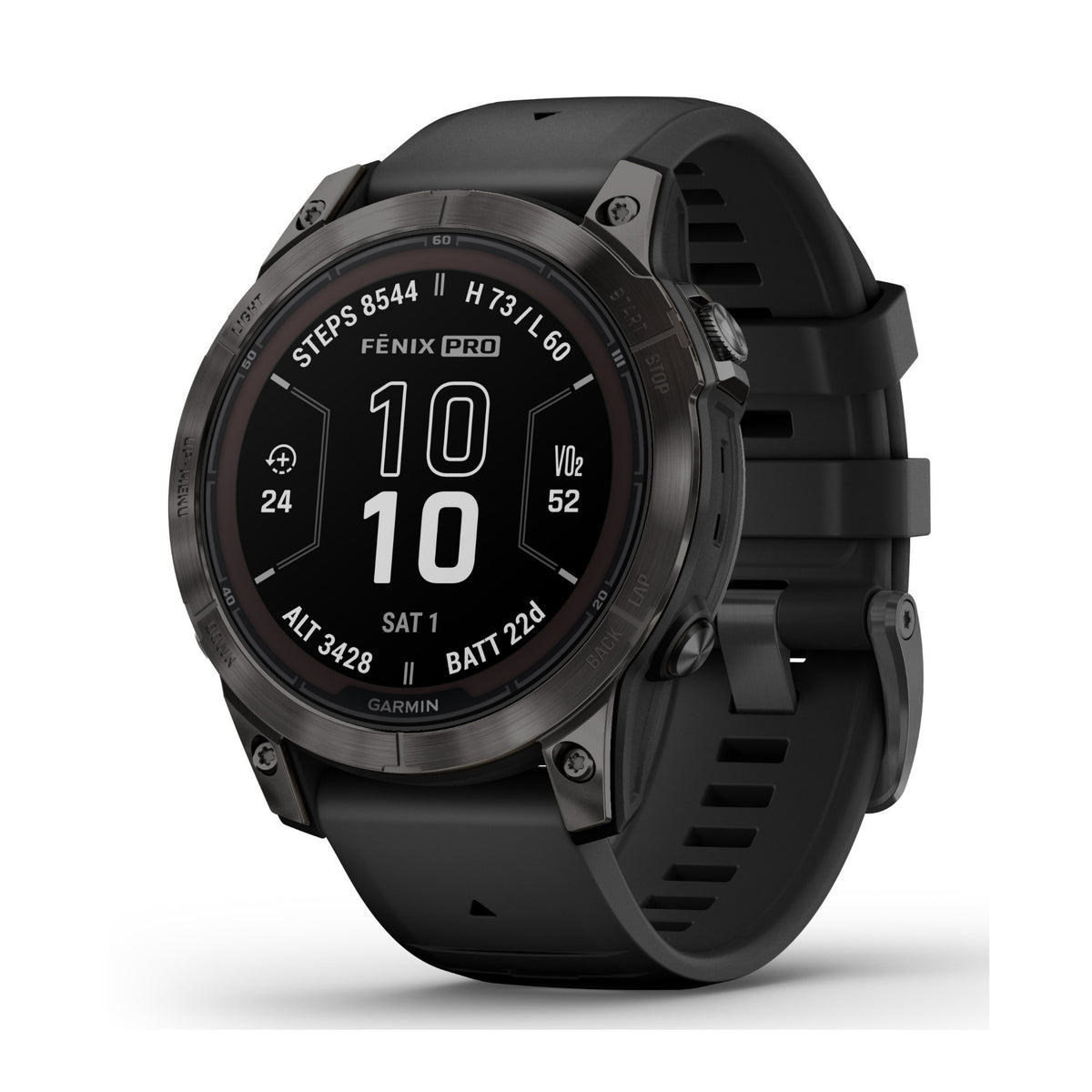 Garmin fenix 7 Pro Sapphire Solar GPS Smartwatch (Carbon Gray) with Charging Stand and Port Plugs