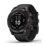 Garmin fenix 7 Pro Sapphire Solar GPS Smartwatch (Carbon Gray) with Charging Stand and Port Plugs