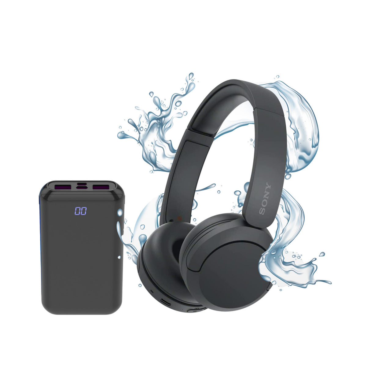 Sony WH-CH520 Compact Easy Carrying Wireless Bluetooth On-Ear Headphones (Black) Bundle