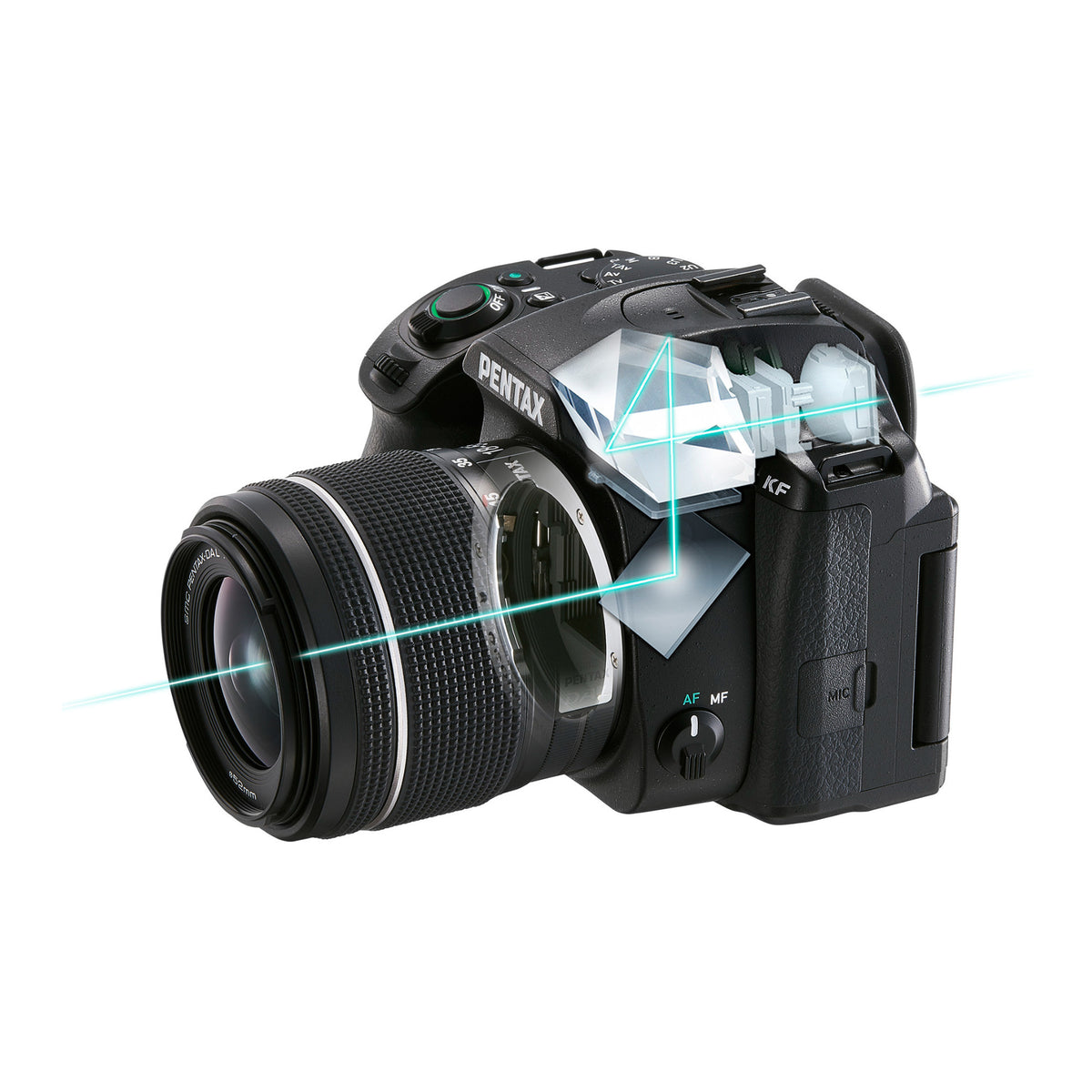 Pentax KF DSLR Camera (Black) and 18-55mm F3.5-5.6 AL WR Lens, Accessory Kit, Software, Memory Card