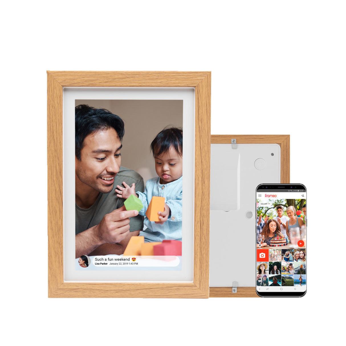 Koah Smart Wi-Fi 10.1" Digital Photo Frame with FRAMEO, (8GB, Brown Wood)