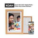 Koah Smart Wi-Fi 10.1" Digital Photo Frame with FRAMEO, (8GB, Brown Wood)