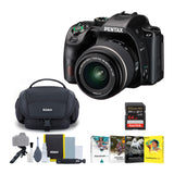 Pentax KF DSLR Camera (Black) and 18-55mm F3.5-5.6 AL WR Lens, Accessory Kit, Software, Memory Card