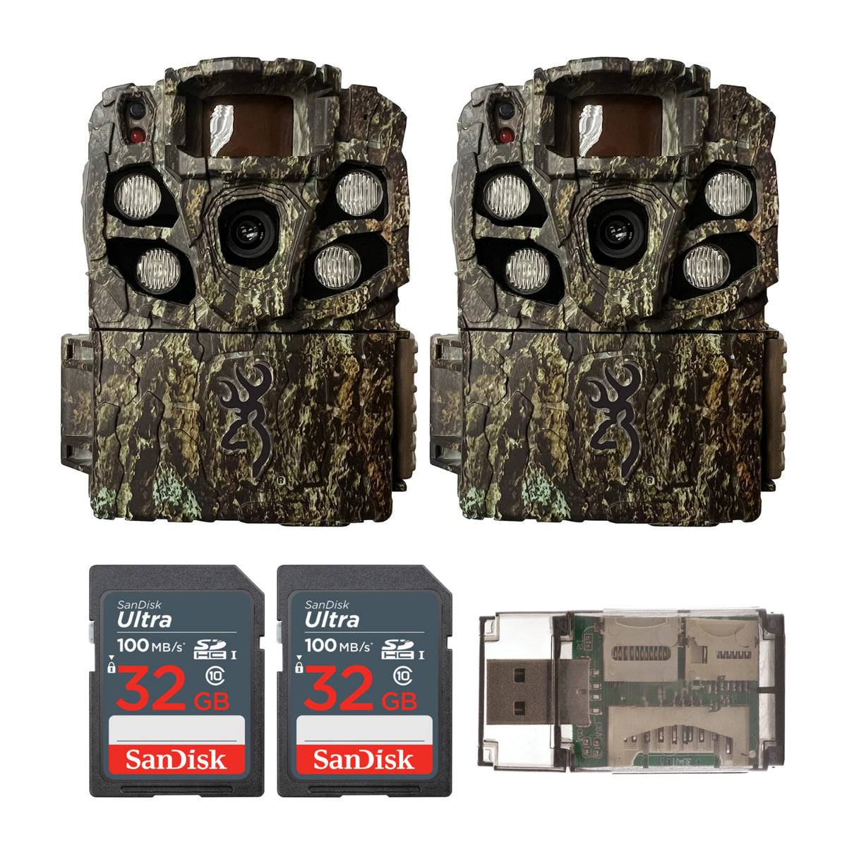 Browning Strike Force Full HD Extreme Trail Camera  with 32 GB SD Card and Card Reader (2-Pack)