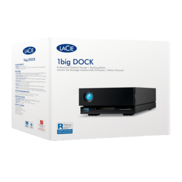 LaCie Self-Cooling Aluminum Enclosure 1big Seagate IronWolf Pro Enterprise-Class Drive 20TB Dock HDD