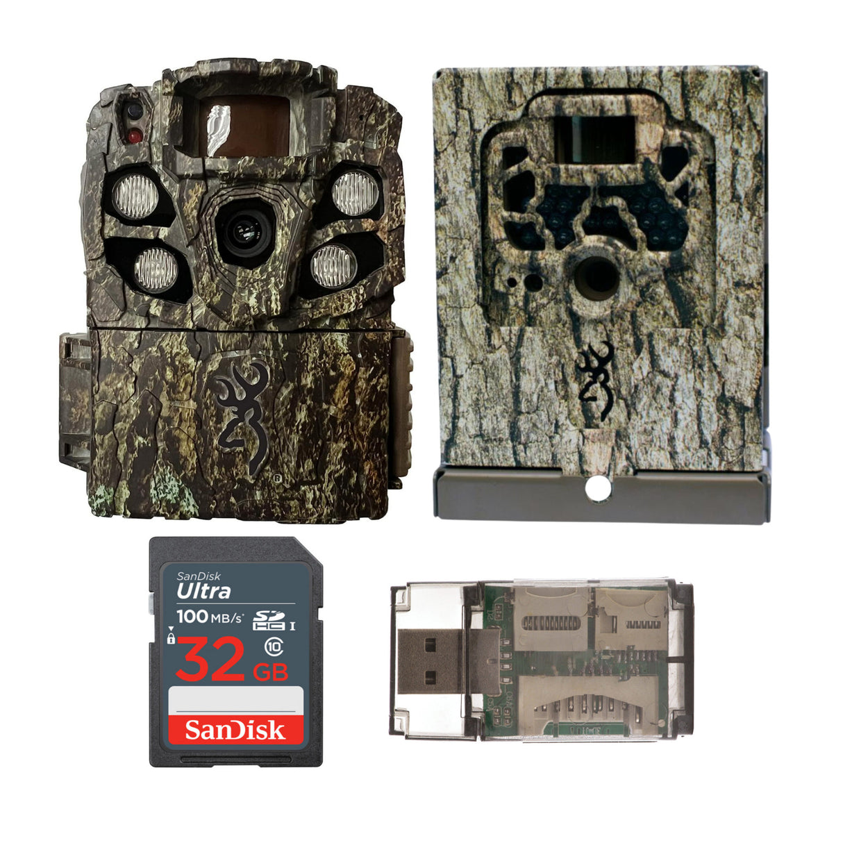 Browning Strike Force Full HD Extreme Trail Camera with Security Box, SD Card Bundle