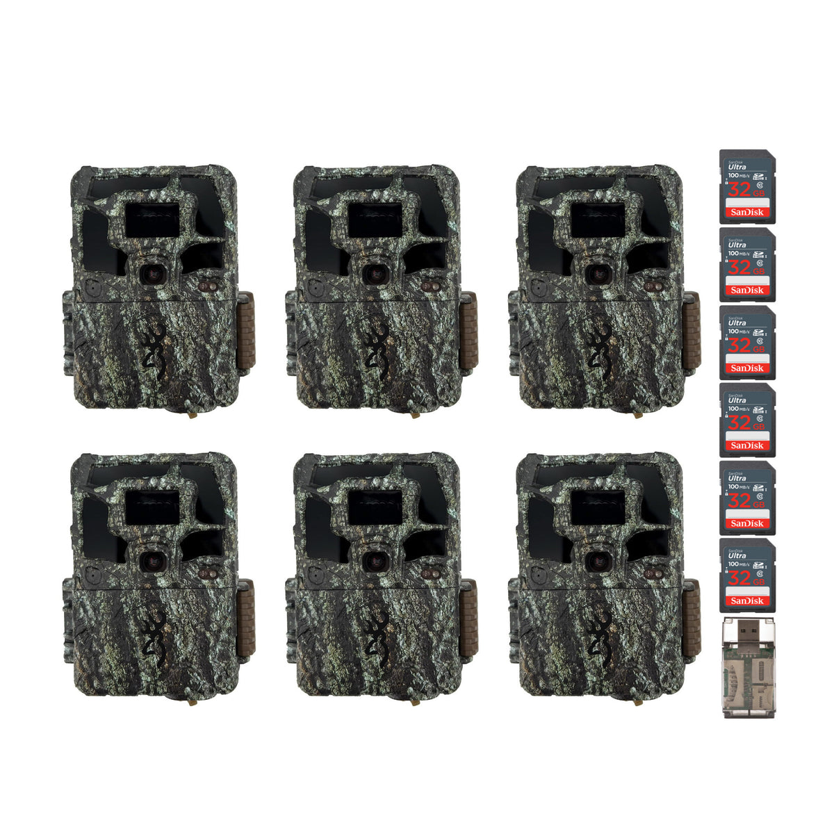 Browning Dark Ops Pro X 1080 Trail Camera with 32GB SD Card Bundle (6-Pack)