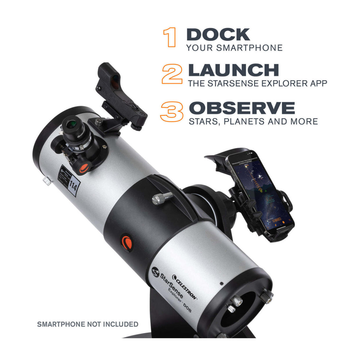 Celestron Starsense Explorer 114mm Smartphone App-Enabled Tabletop Dobsonian Telescope