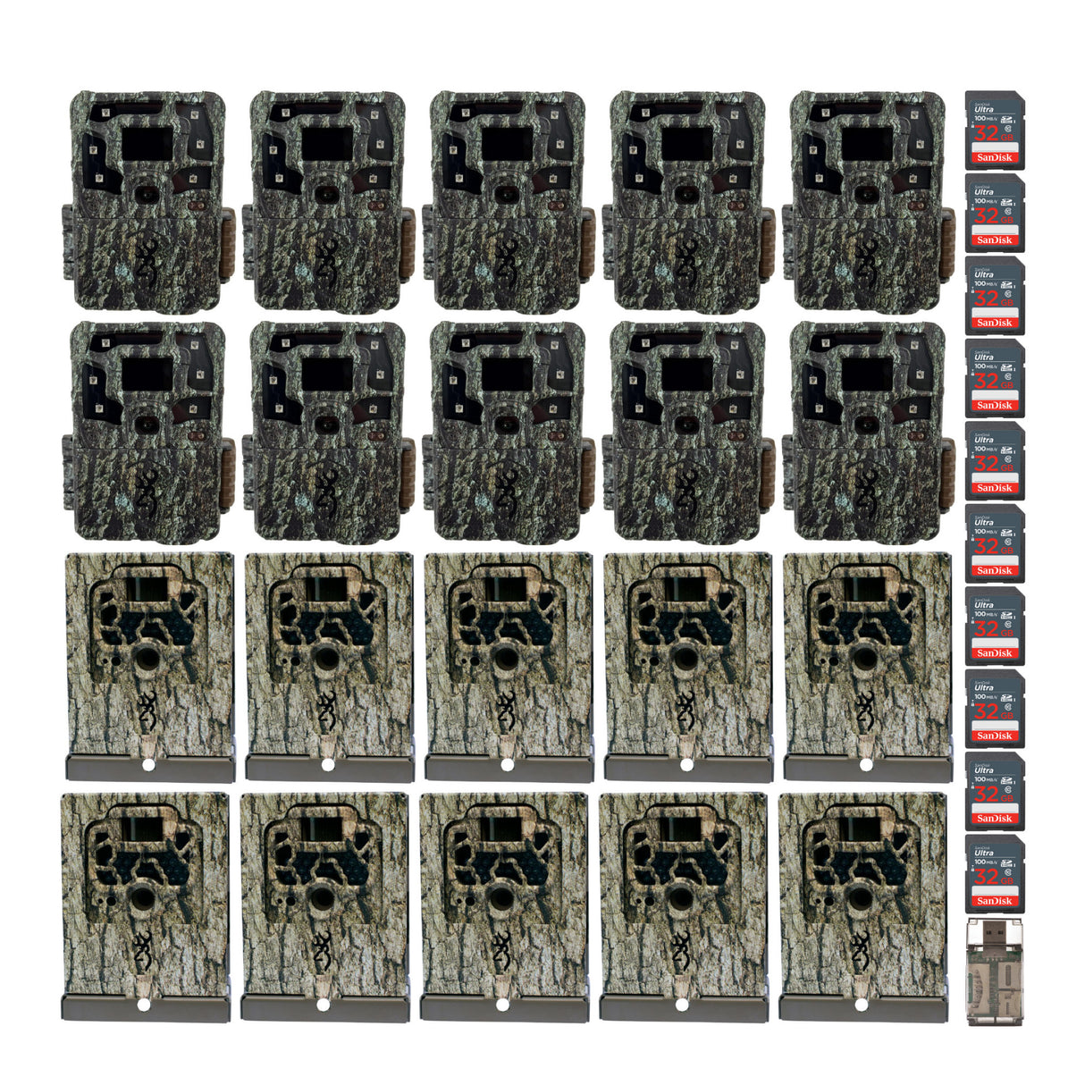 Browning Strike Force Pro X 1080 Trail Camera with Security Box Bundle (10-Pack)